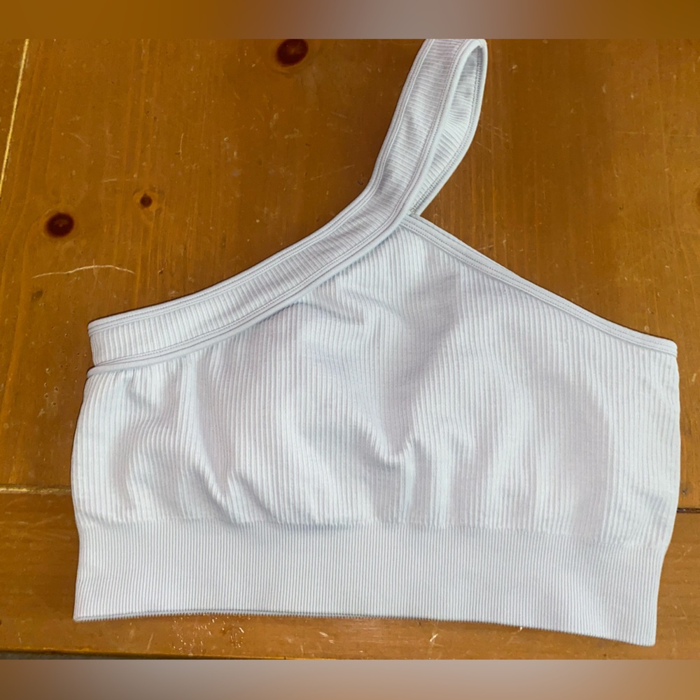 Ribbed one shoulder sports bra/top